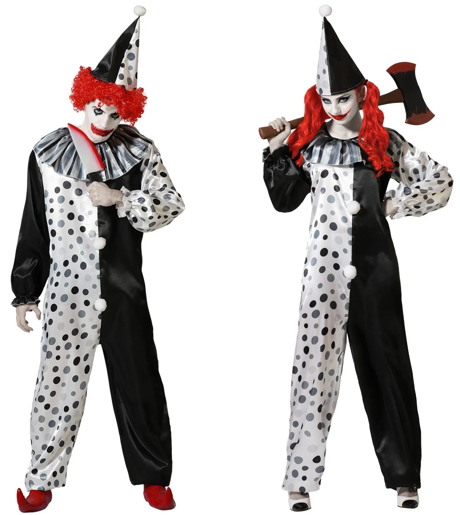 Disfraz de Payaso Asesino Blanco y Negro para Adulto Payasos Asesinos Atosa